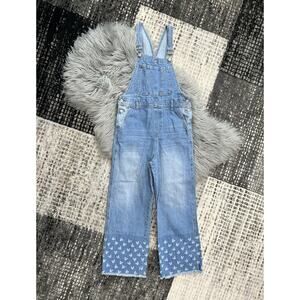 Zara +‎ Disney Mickey Mouse Girl Denim Raw Hem Overalls in Blue Size 13/14